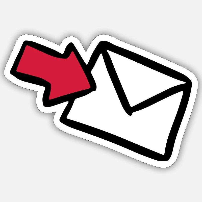 Brief E-Mail mail letter lettre message Versand - Sticker Größe S (10 x 10 cm) - Mattweiß