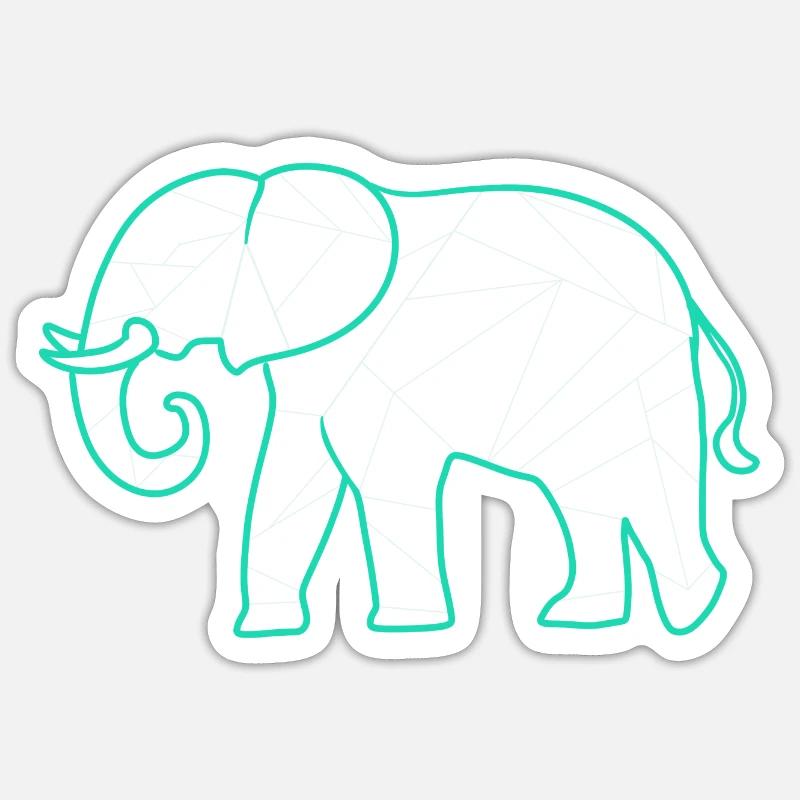 Geometric elephant geometric elephant - Sticker size S (10 x 10 cm) - white matte