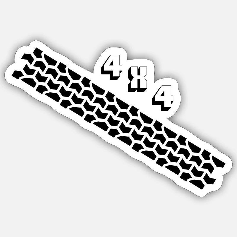Traces de pneus 4x4 Sticker taille S (10 x 10 cm)