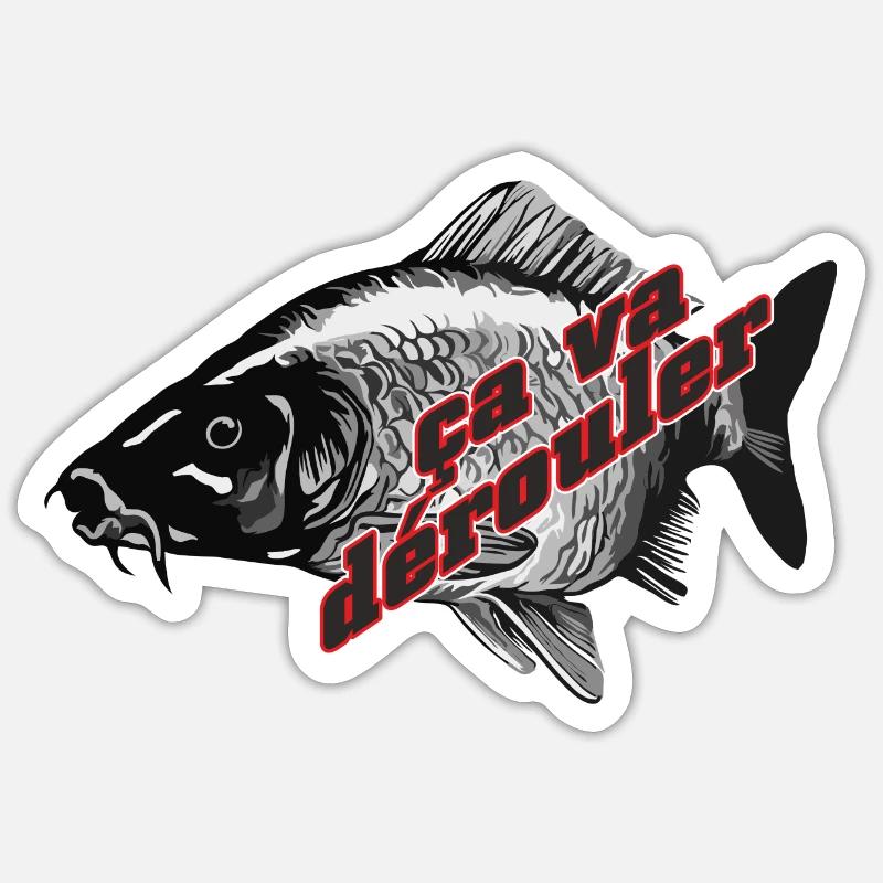 Ca va derouler, je pêche la carpe Sticker taille S (10 x 10 cm)