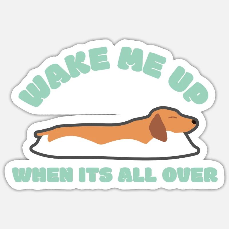Dackel - Sticker Größe S (10 x 10 cm) - Mattweiß