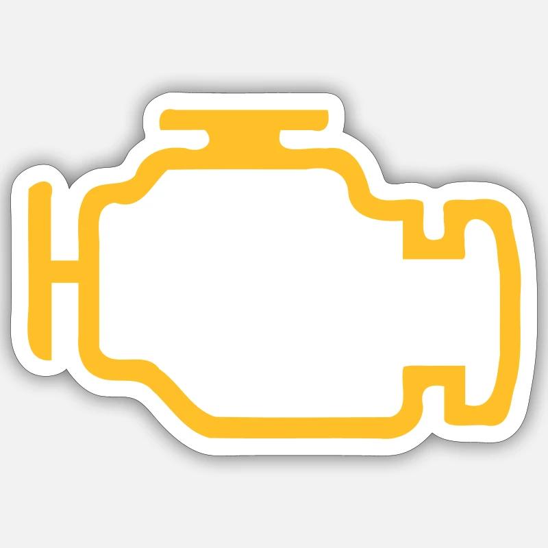 CHECK ENGINE - Tarra koko S (10 x 10 cm) - mattavalkoinen