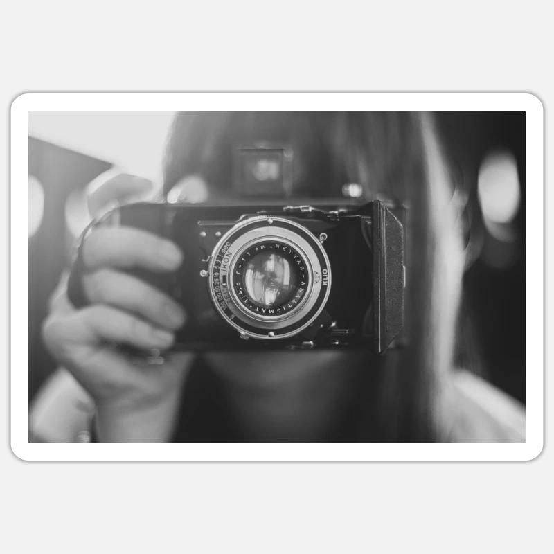 Retro camera - Sticker size S (10 x 10 cm) - white matte
