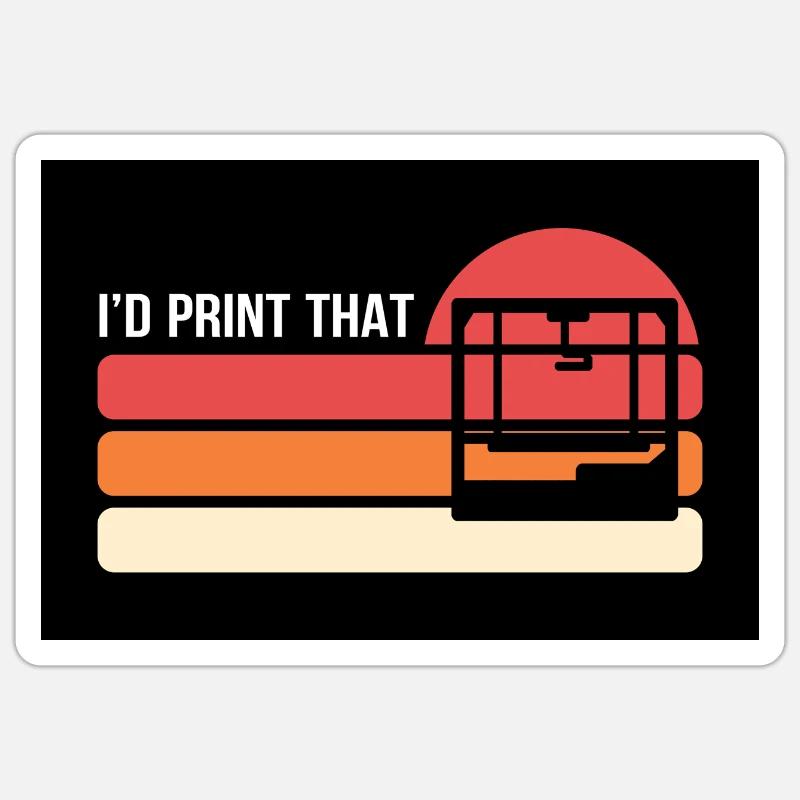 Imprimeur d’impression 3D d’ingénieur Rétro Printing - Sticker taille S (10 x 10 cm) - blanc mat