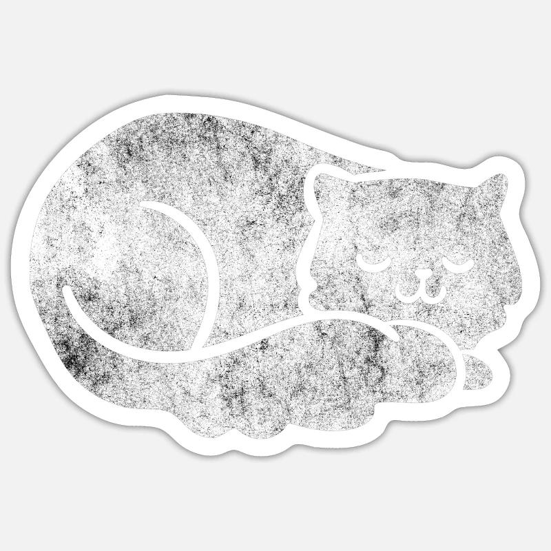 Chat - Sticker taille S (10 x 10 cm) - blanc mat