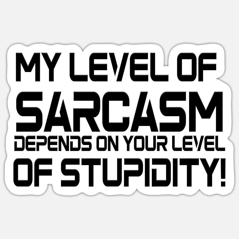 Sarcasme - Sticker taille S (10 x 10 cm) - blanc mat