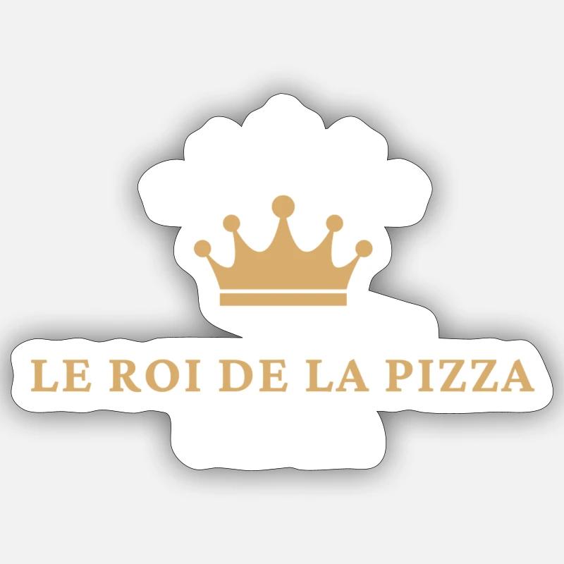 Le roi de la pizza, c'est moi - Sticker taille S (10 x 10 cm) - blanc mat