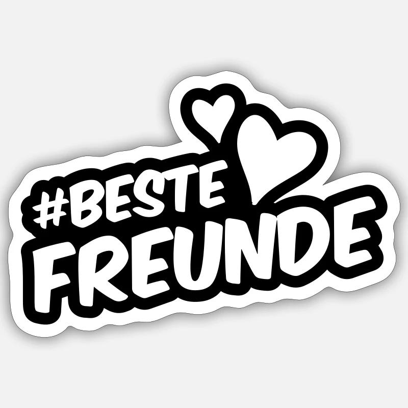 Beste Freunde Freundschaft - Sticker Größe S (10 x 10 cm) - Mattweiß