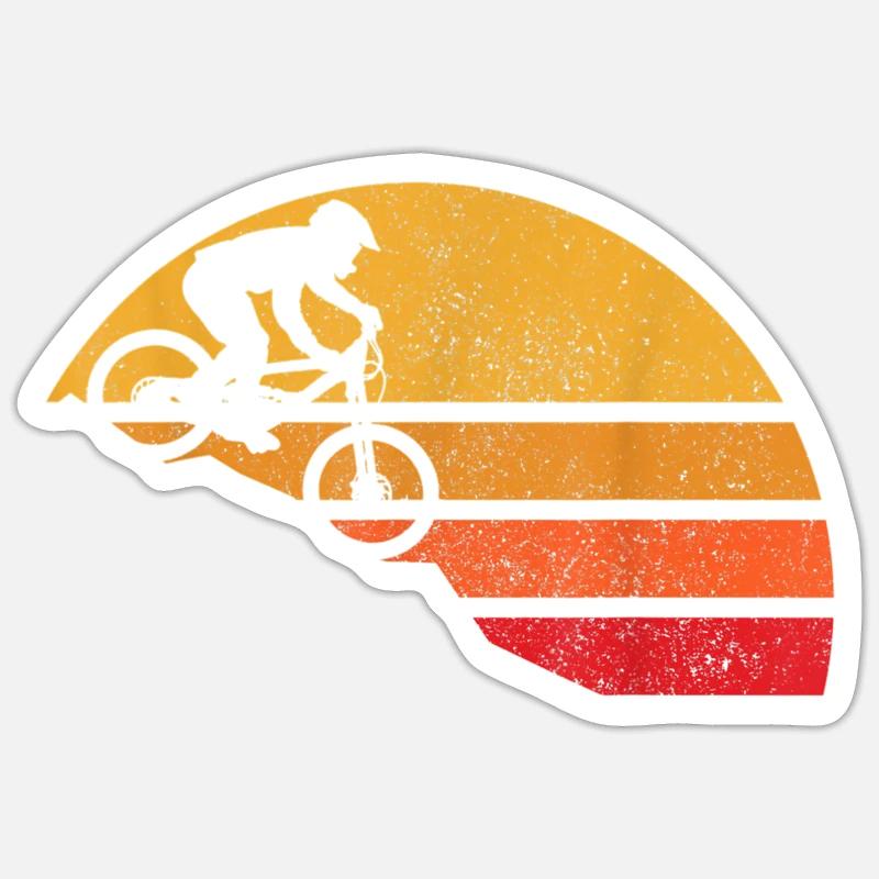 vélo de course cycliste retro design - Sticker taille S (10 x 10 cm) - blanc mat
