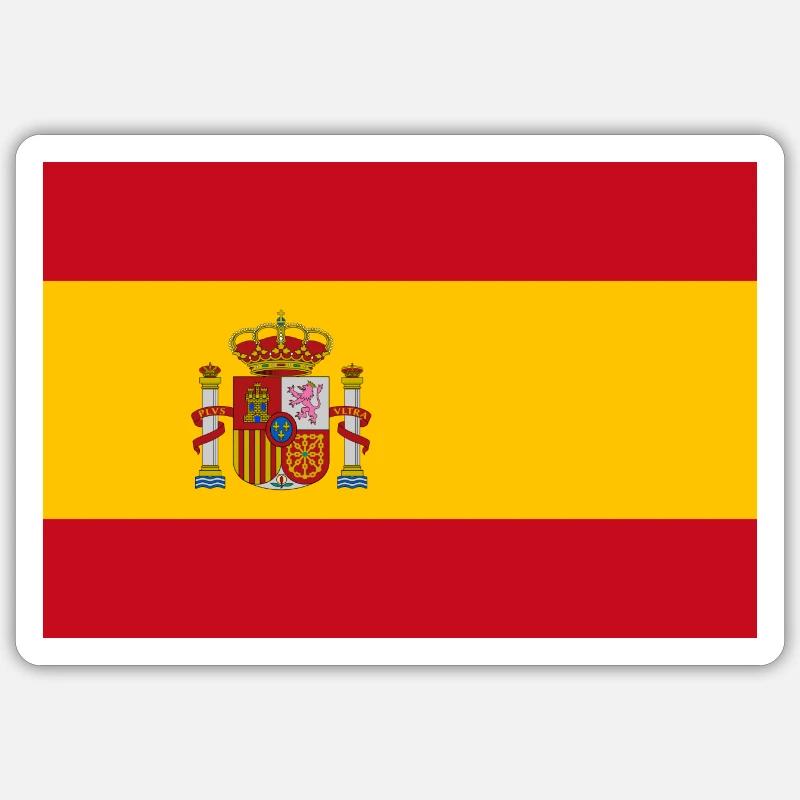 Spain flag - Sticker size S (10 x 10 cm) - white matte