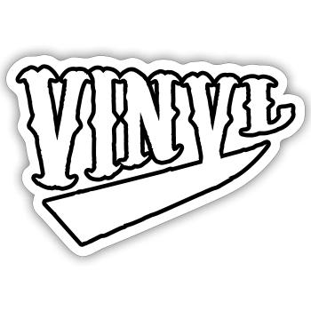 vinyl dj deejay platte disco auflegen party musik - Sticker Größe S (10 x 10 cm) - Mattweiß - Vorne