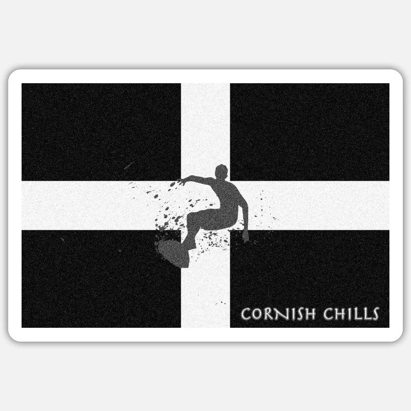 Cornwall - Cornish Shills Surfer Sticker size S (10 x 10 cm)