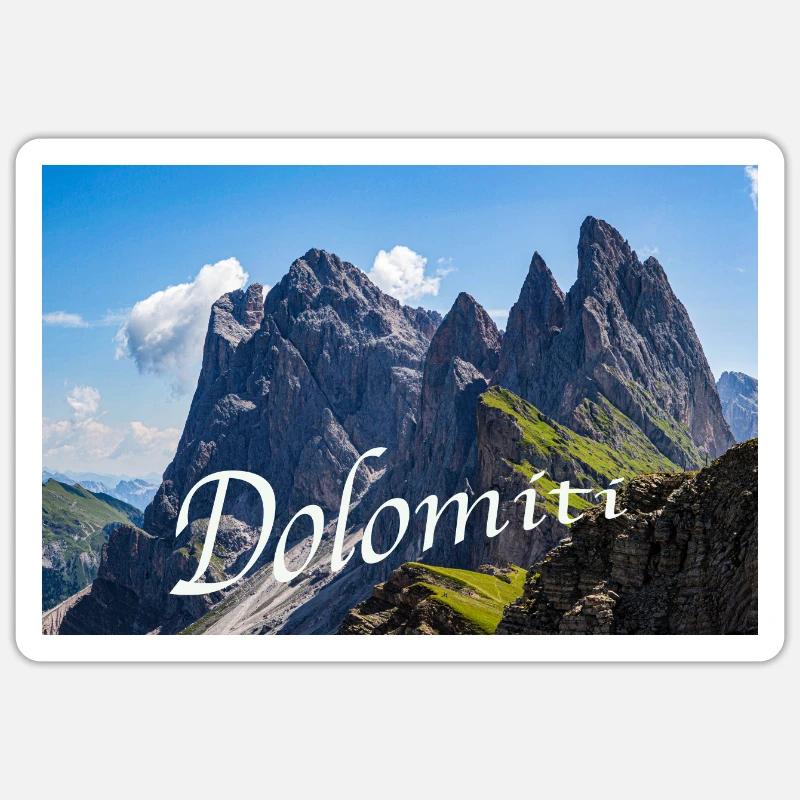Dolomiti - Sticker Größe S (10 x 10 cm) - Mattweiß