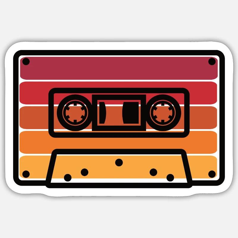 Retro Caseette - Sticker size S (10 x 10 cm) - white matte