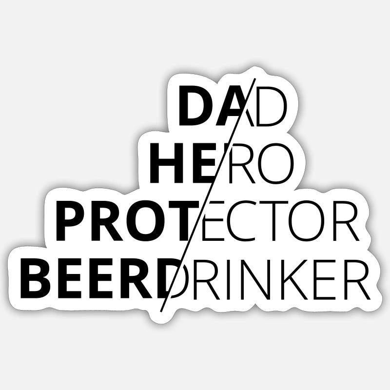 Dad Hero Protector - Sticker Größe S (10 x 10 cm) - Mattweiß