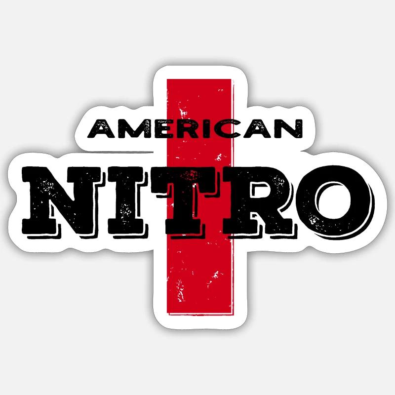 American Nitro - Sticker taille S (10 x 10 cm) - blanc mat