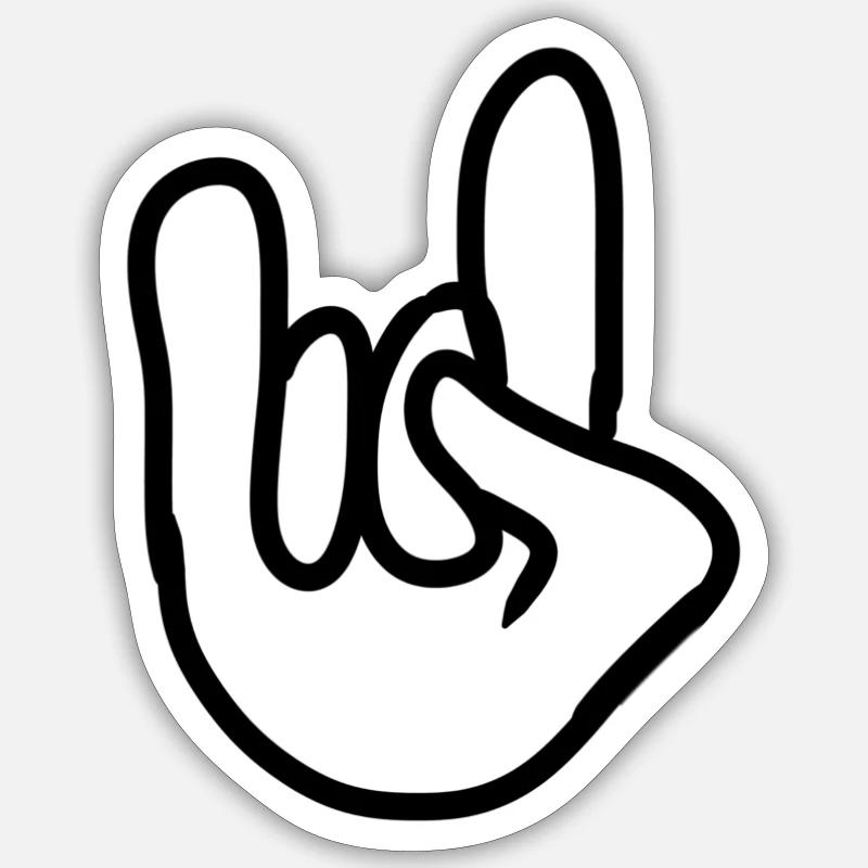 Cornes à la main Sticker taille S (10 x 10 cm)