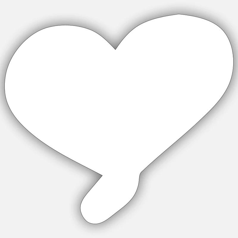 herz - Sticker Größe S (10 x 10 cm) - Mattweiß