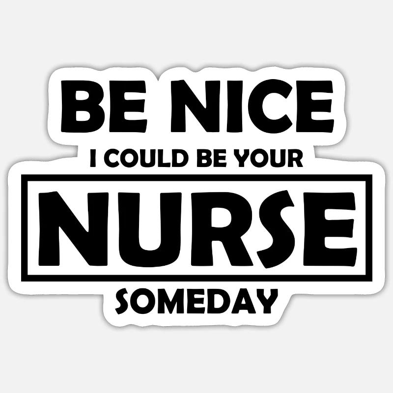 Nurse Krankenschwester Doktor - Sticker Größe S (10 x 10 cm) - Mattweiß