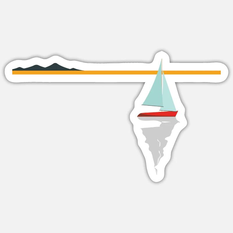 Sunset Boot - Sticker Größe S (10 x 10 cm) - Mattweiß