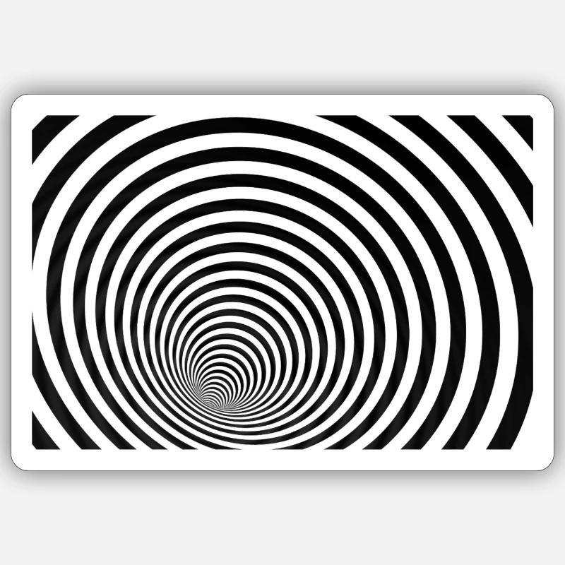 Spirale hypnotique Noir et Blanc - Sticker taille S (10 x 10 cm) - blanc mat