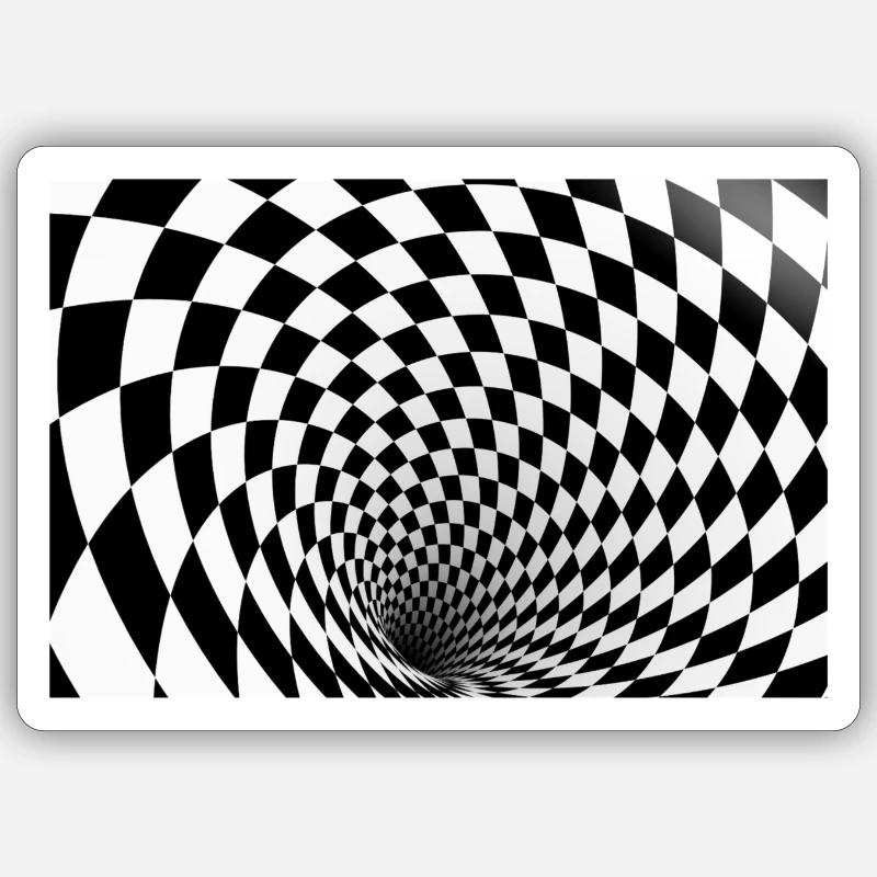 Optical Illusion 3D - Sticker size S (10 x 10 cm) - white matte