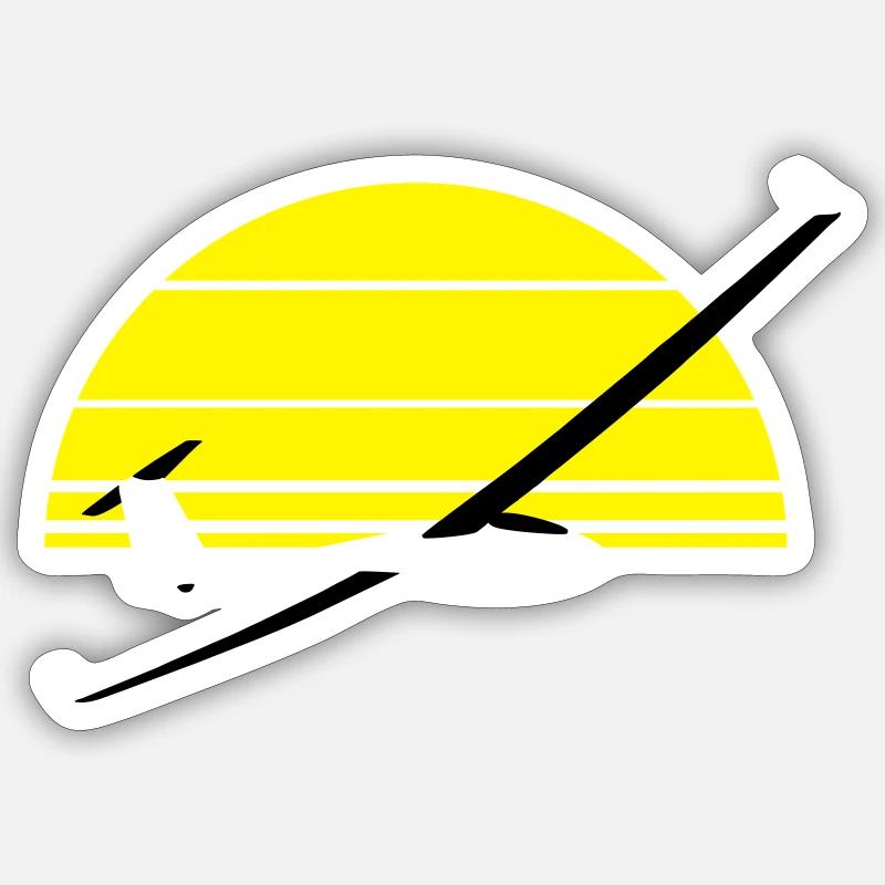 Planeur Planeur Planeur Pilote - Sticker taille S (10 x 10 cm) - blanc mat