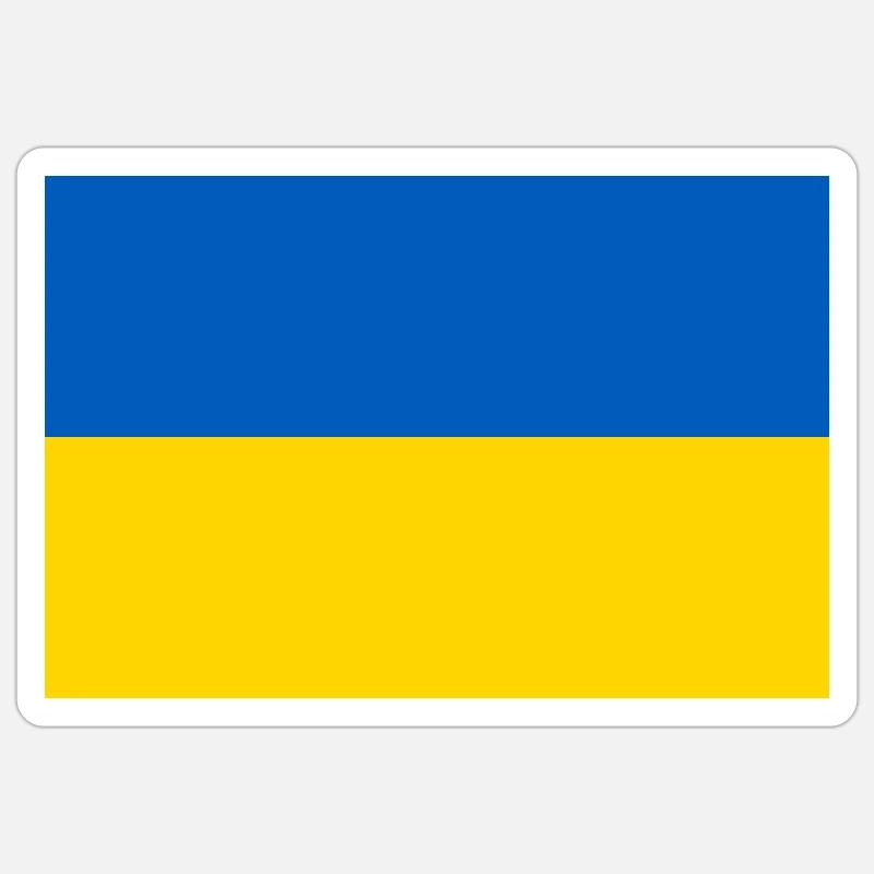 Ukraine drapeau ukrainien drapeau - Sticker taille S (10 x 10 cm) - blanc mat