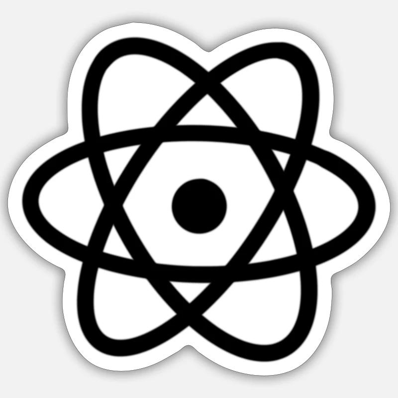 Physique Atome - Sticker taille S (10 x 10 cm) - blanc mat