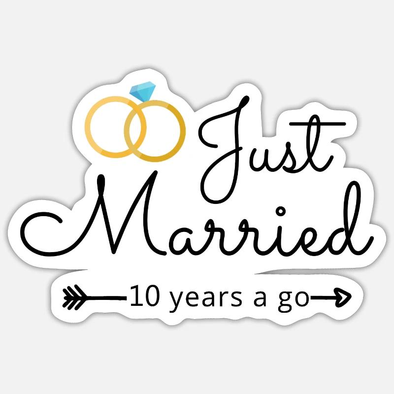 10th Wedding Anniversary Sticker size S (10 x 10 cm)