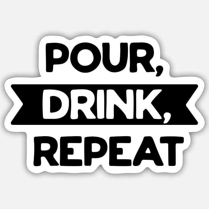 Verser la répétition de boisson - Sticker taille S (10 x 10 cm) - blanc mat