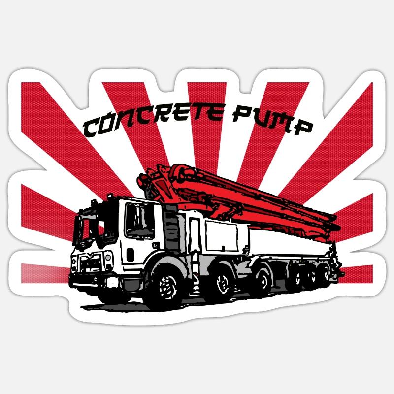 Concrete pump - Concrete pump - Sticker size S (10 x 10 cm) - white matte