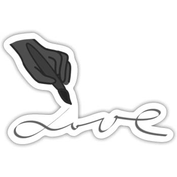 Dessiner l’amour - Sticker taille S (10 x 10 cm) - blanc mat - Devant