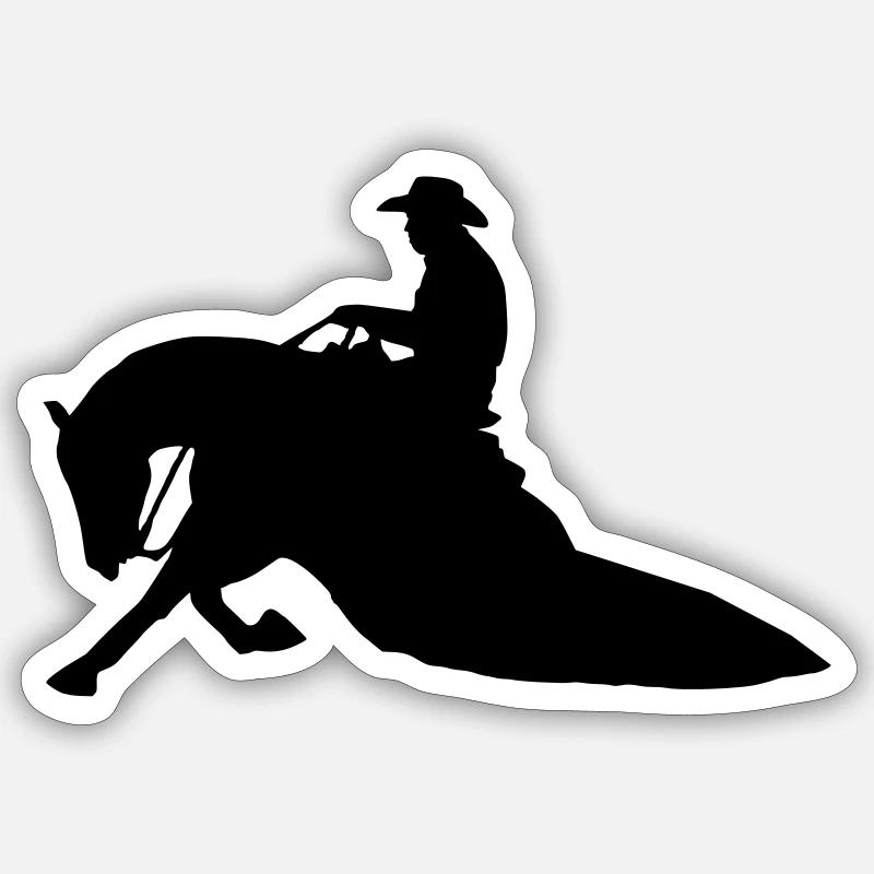 Reining - Sticker taille S (10 x 10 cm) - blanc mat
