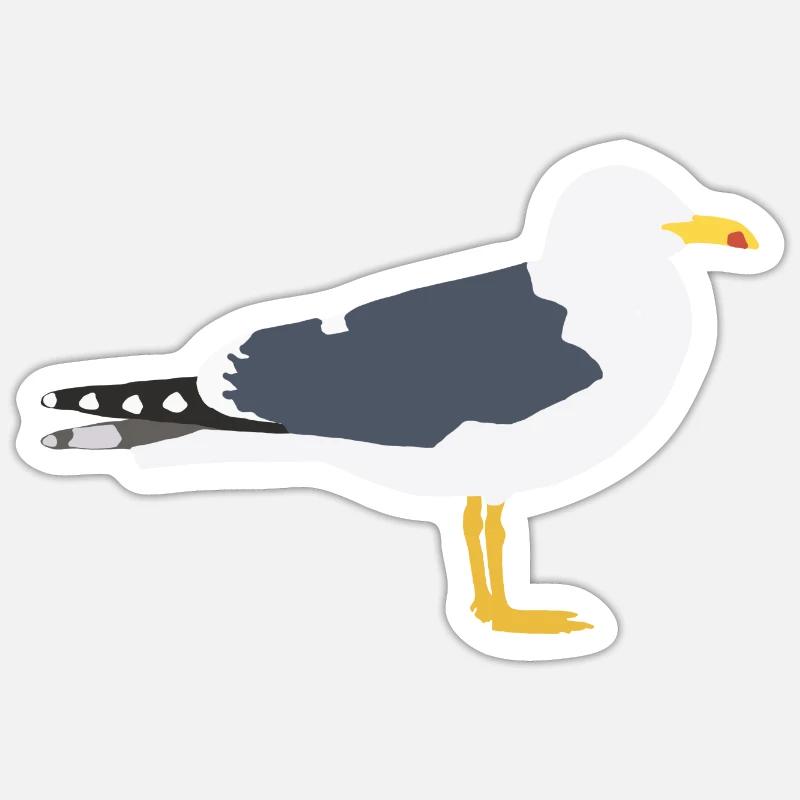 lesser black-backed gull - Sticker size S (10 x 10 cm) - white matte
