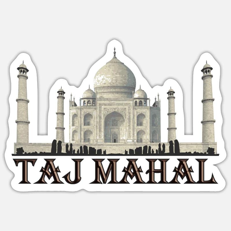 Taj Mahal Indien Namaste Agra - Sticker Größe S (10 x 10 cm) - Mattweiß