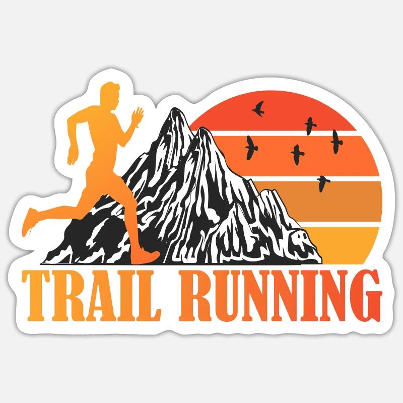Trail Running Hit The Trail Gift x Trail Runner - Sticker size S (10 x 10 cm) - white matte