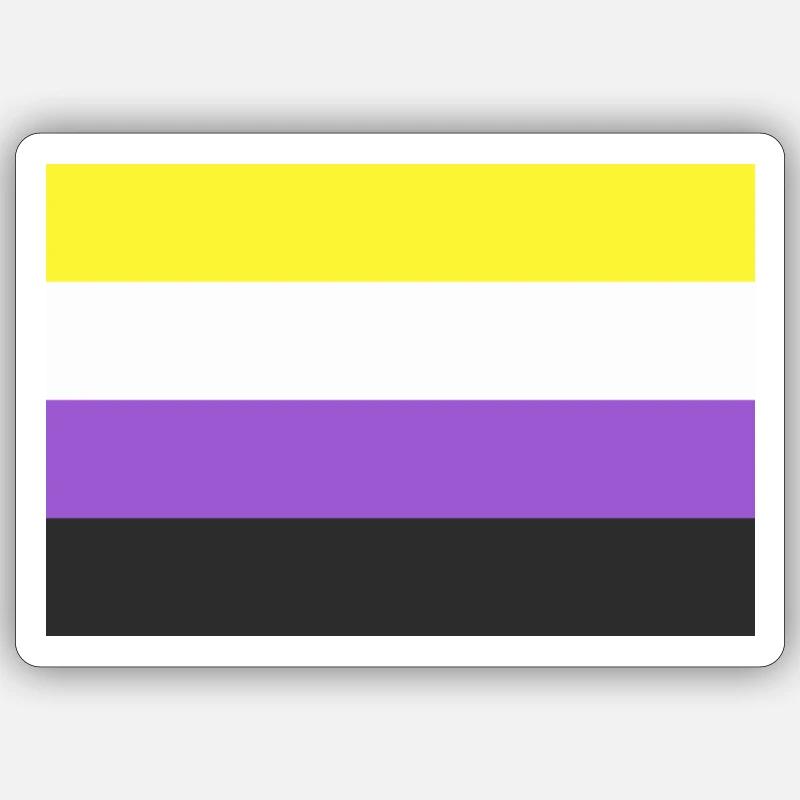 LGBT Non-binary - Sticker size S (10 x 10 cm) - white matte