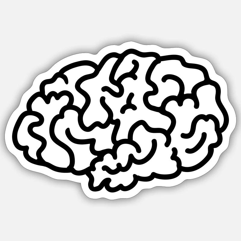 brain thinking - line Sticker size S (10 x 10 cm)