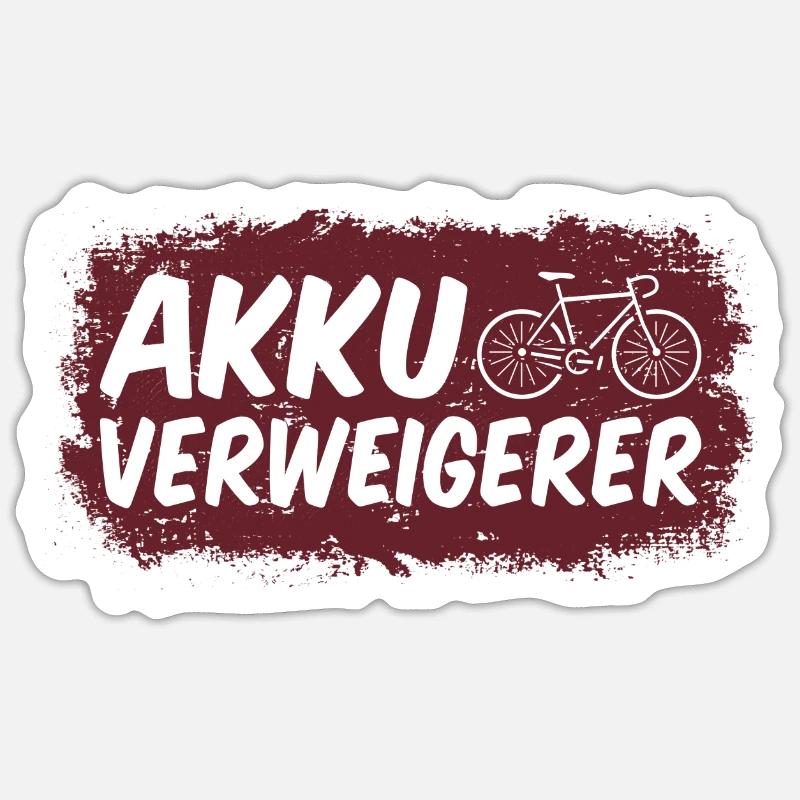 Fahrradfahrer Akkuverweigerer - Sticker Größe S (10 x 10 cm) - Mattweiß