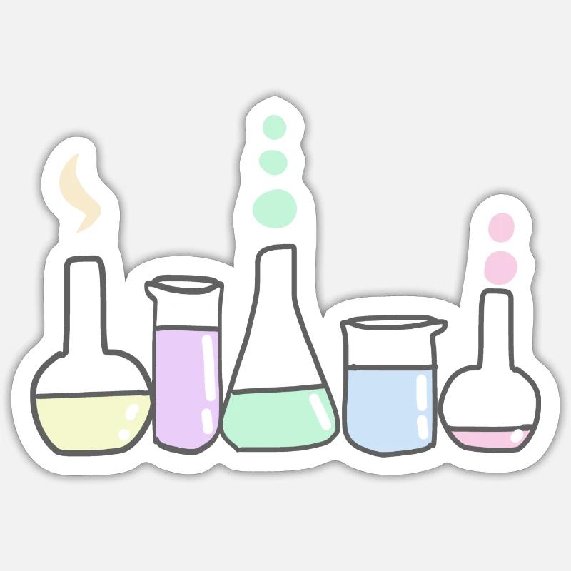Chimie Science Chimiste - Sticker taille S (10 x 10 cm) - blanc mat