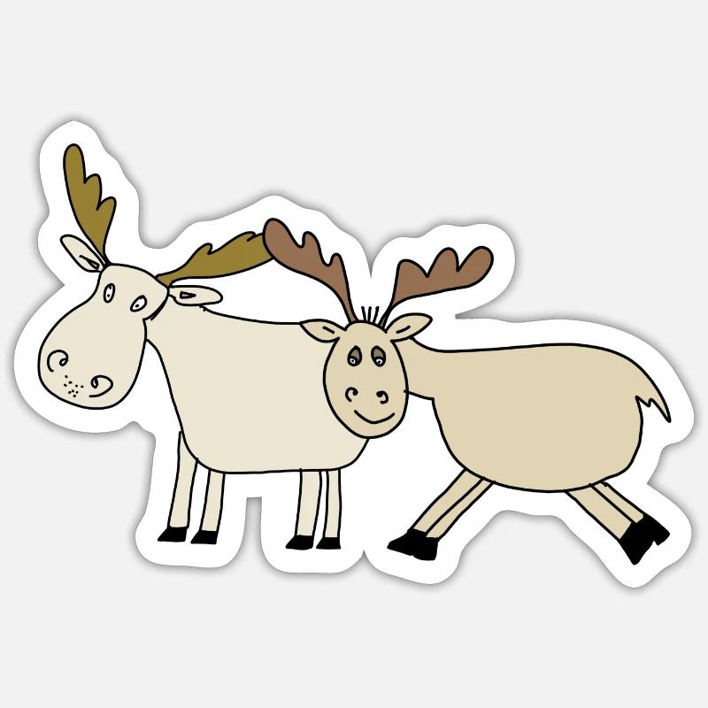 Elche - Sticker Größe S (10 x 10 cm) - Mattweiß
