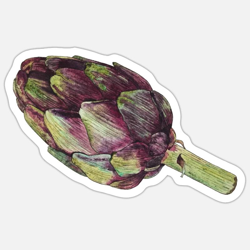 carciofo - Sticker formato S (10 x 10 cm) - bianco opaco