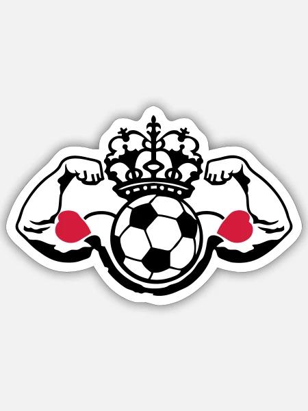 football couronne muscle ballon - Klistermärke storlek S (10 x 10 cm) - matt vit