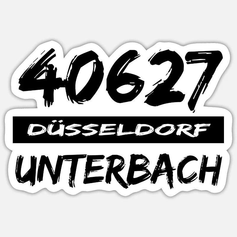 40627 Düsseldorf Unterbach Postleitzahl Tshirt - Sticker Größe S (10 x 10 cm) - Mattweiß