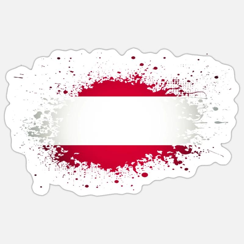 Autriche - Sticker taille S (10 x 10 cm) - blanc mat