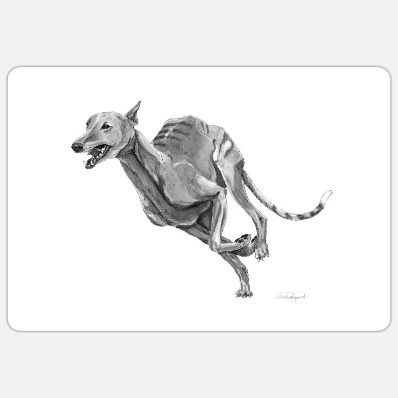 Greyhound Poster - Sticker taille S (10 x 10 cm) - blanc mat