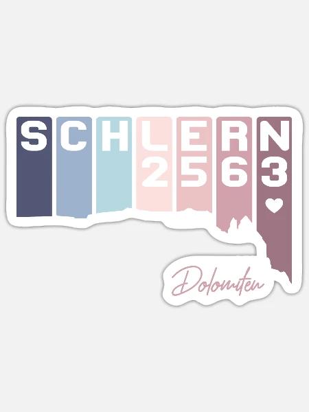 Schlern Sciliar Dolomiten Italien Südtirol Retro - Sticker Größe S (10 x 10 cm) - Mattweiß