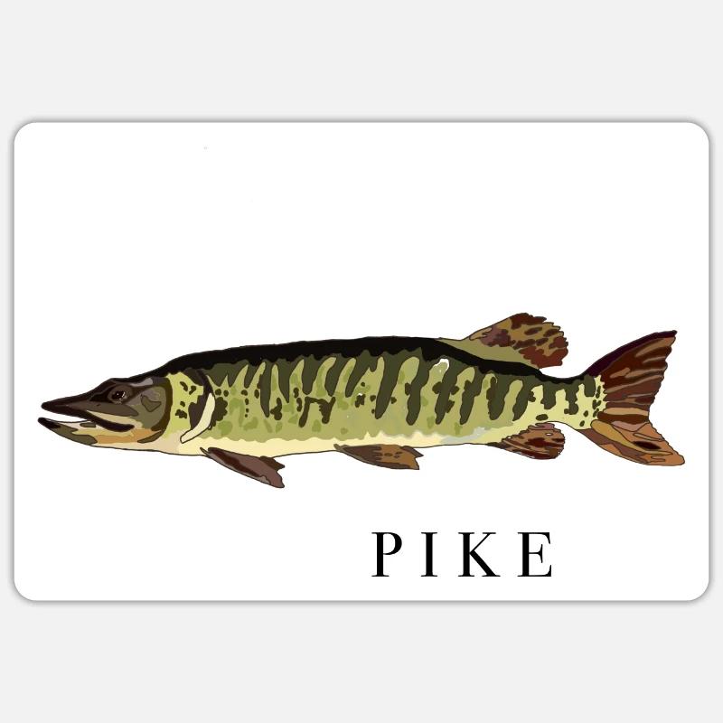 Il luccio - Sticker formato S (10 x 10 cm) - bianco opaco
