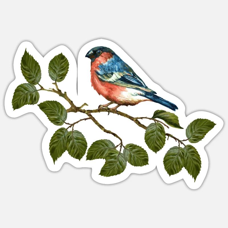 Oiseau - Sticker taille S (10 x 10 cm) - blanc mat